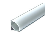 GDS-LP16.16 Corner Mounted LED Aluminium Profile, Triangular 16mm Opal Diffuser Rail, Anodized Silver, Architectural Accent Lighting for Cabinet Corners and Edge Highlights